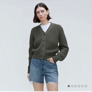 EVERLANE Textured Cotton Cardigan Size XS